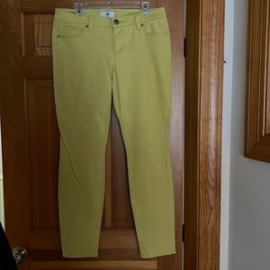 Cabi size 10 skinny jean - yellow/lime green - never worn.
